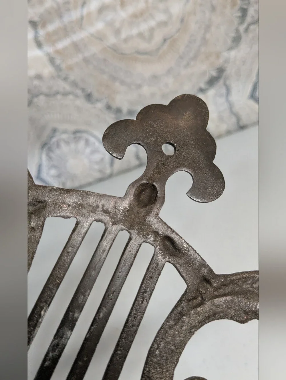 NWT Candle Wall Sconce 2 Arm Lyre Harp Cast Iron | Cottage Decor